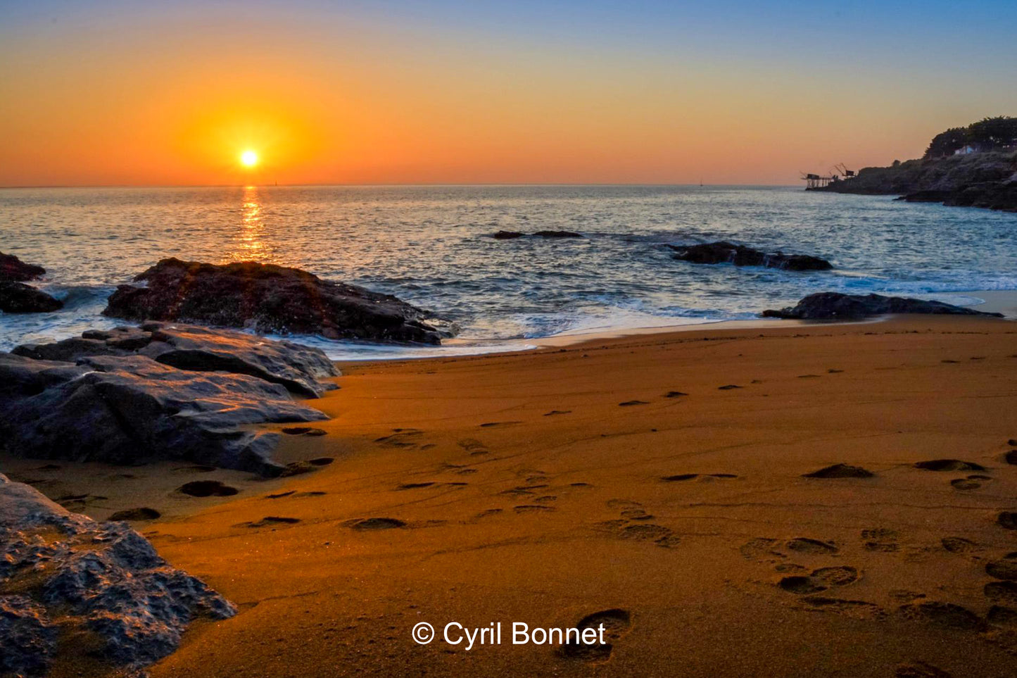 Crépuscule doré à Pornic (encadrement)