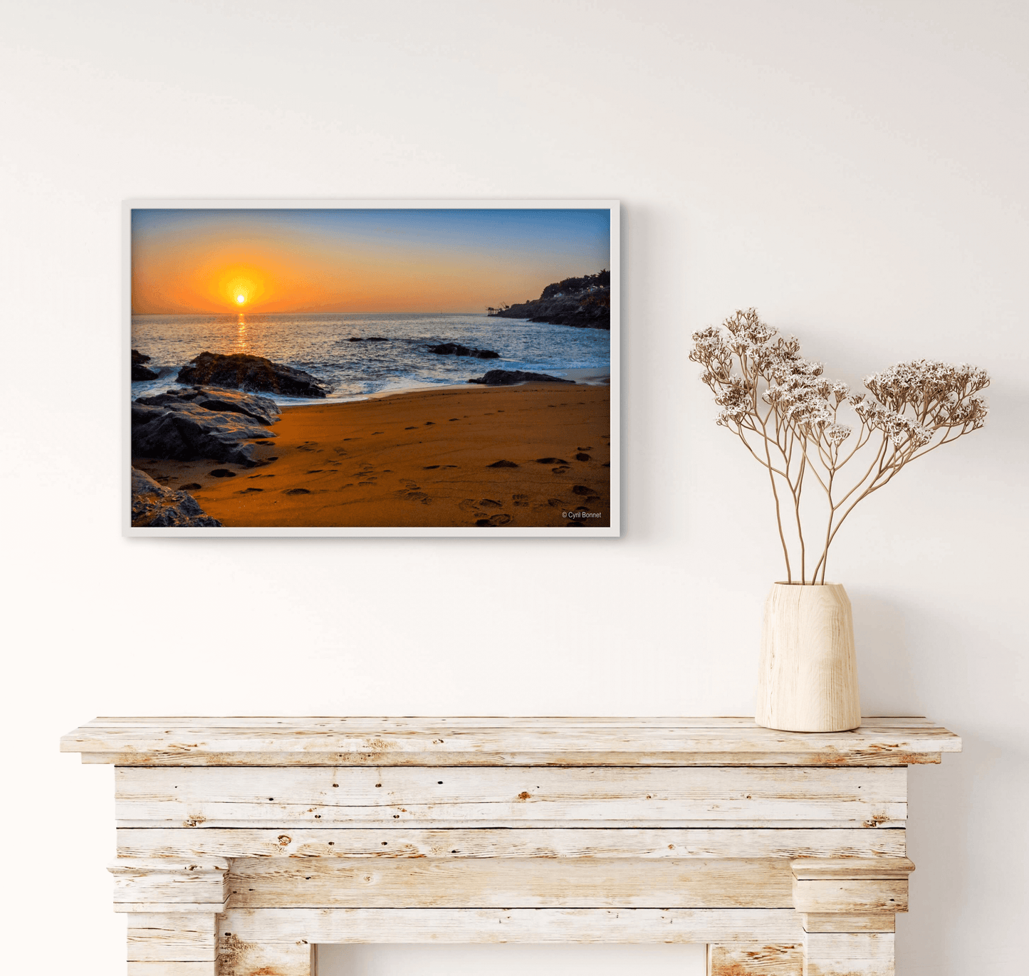 Crépuscule doré à Pornic (encadrement)