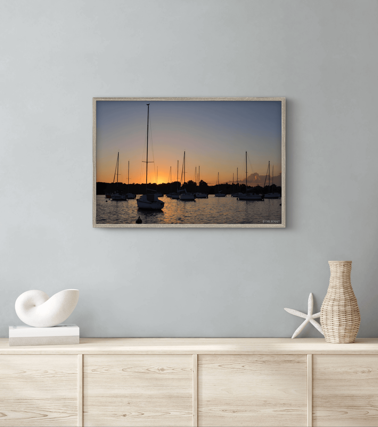 Crépuscule doré sur l'Erdre (encadrement)